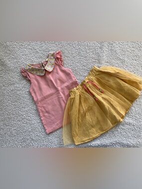 Matilda Jane Pink Top with Yellow Tulle Skirt